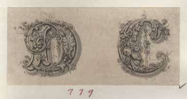 Proof, Ornamental Letters D and C, miscellaneous die