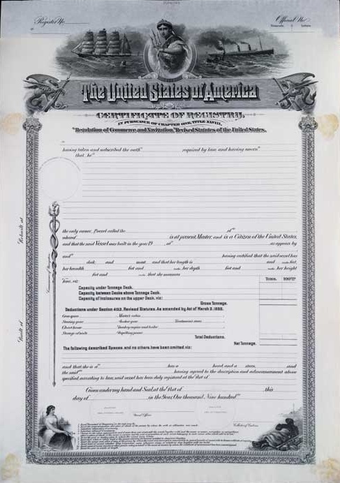 Certificate of Registry