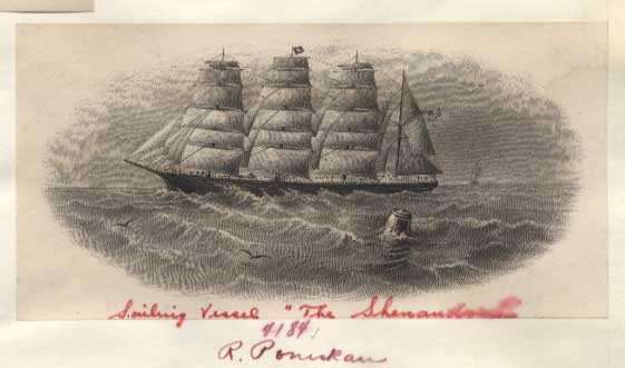 Proof, vignette Sailing Vessel Shenandoah