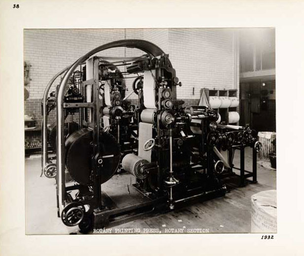 Photographic Print, Rotary Printing Press, Rotary Section, Stickney Press, c. 1932.