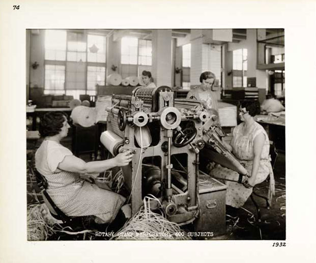 Photographic Print, Rotary Stamp Perforator, 400 Subjects, c. 1932.