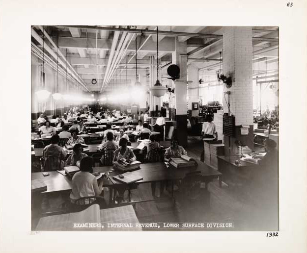 Photographic Print, Examiners, Internal Revenue, Lower Surface Division, c. 1932.