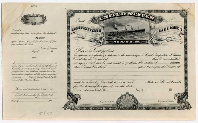 Proof, Marine License to Mates