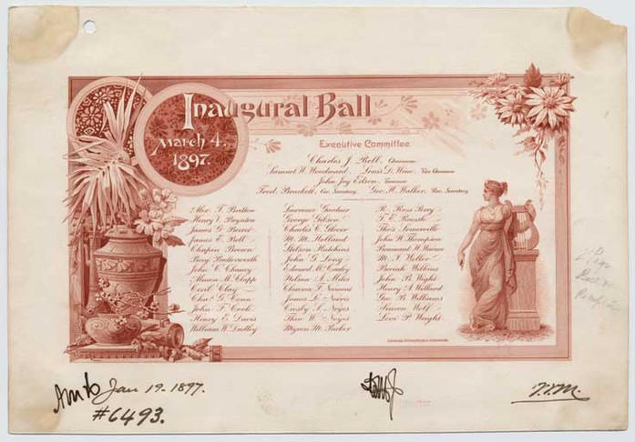 Approved plate proof - 2nd Page for Inauguration Ball and Reception, Executive Committee Members
