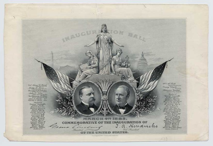 Plate proof, Inauguration Ball Commemorative for Grover Cleveland and T.A. Hendricks