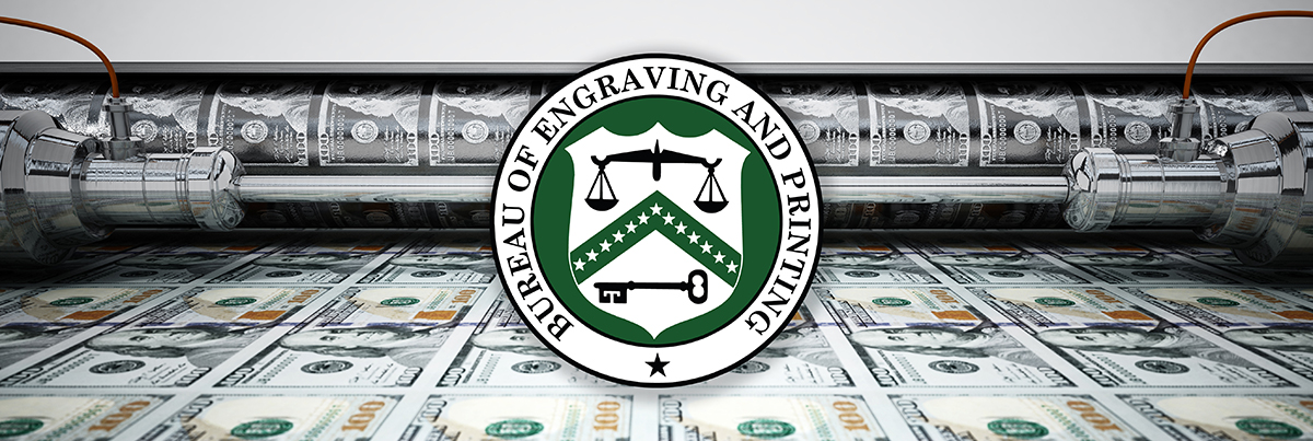 $100s getting printed behind the BEP seal.