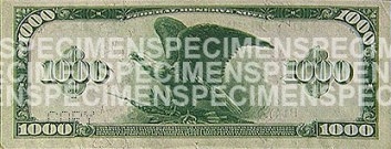 $1,000 Note Back (Blue Seal)