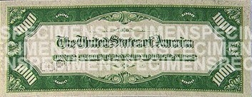$1,000 Note Back (Green Seal)