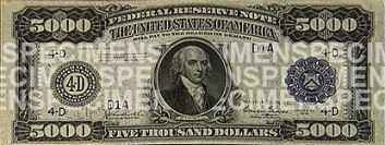 $5,000 Note Face